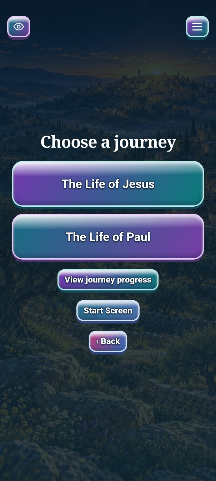 Choose your journey in Interactive Bible Journeys