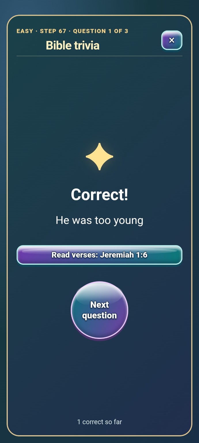 Read the verse behind the answer in Interactive Bible Journeys