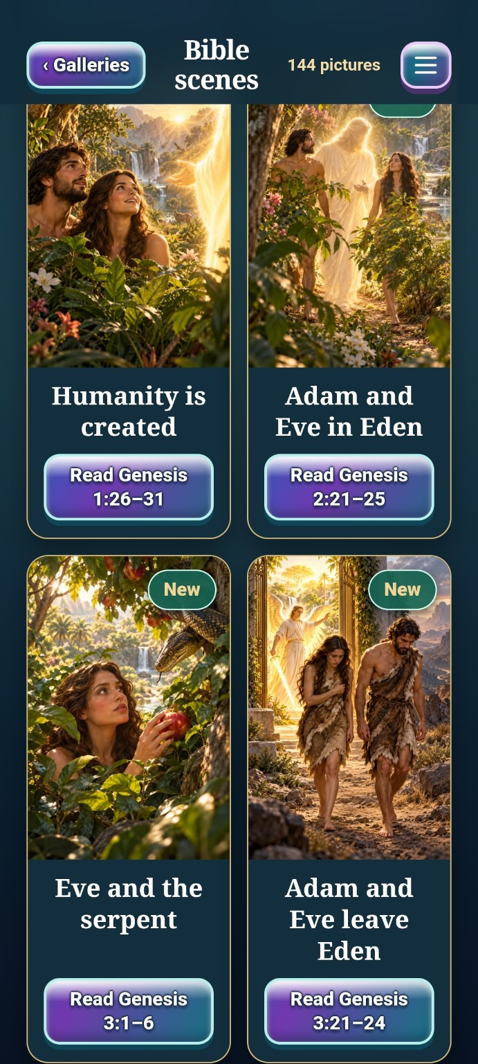 Bible scenes from Genesis in Interactive Bible Journeys