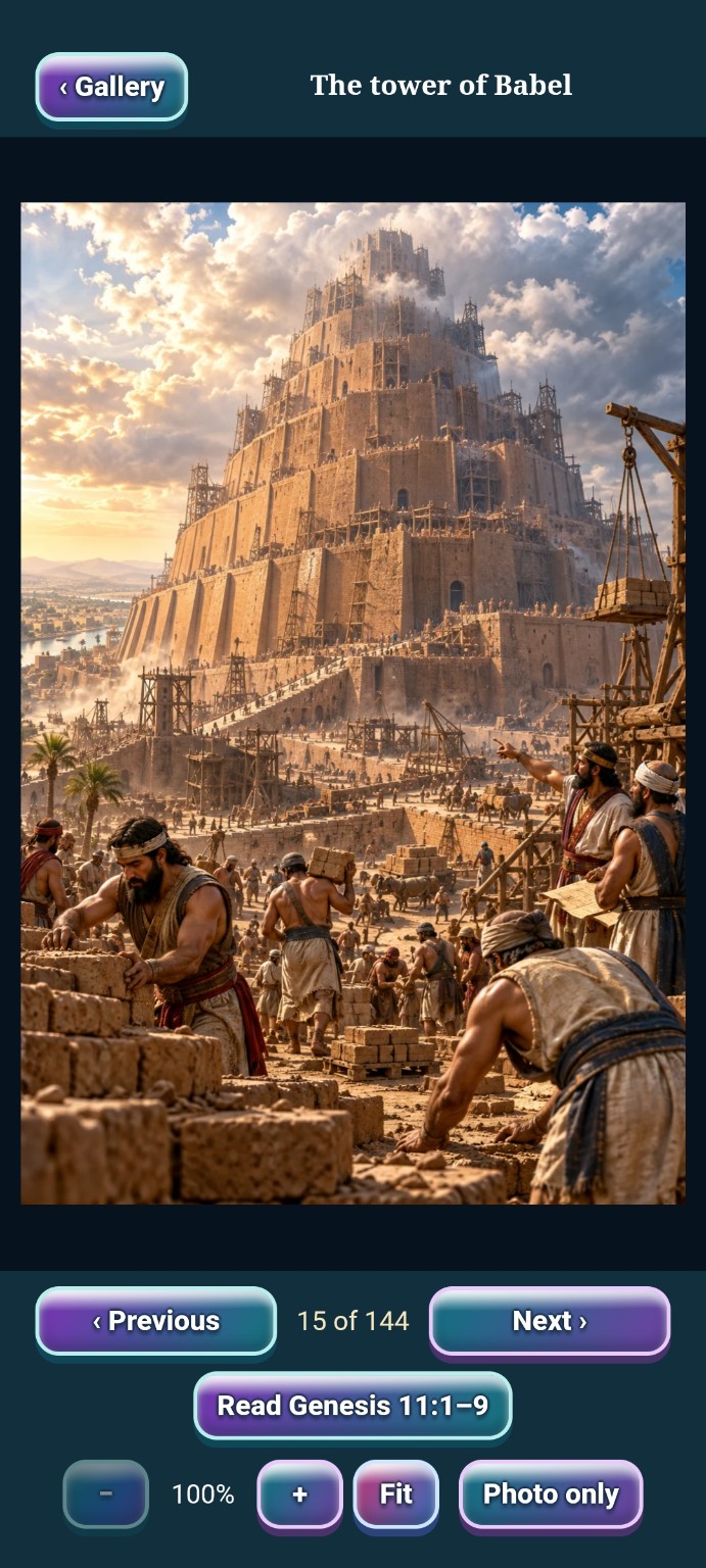 The tower of Babel in Interactive Bible Journeys