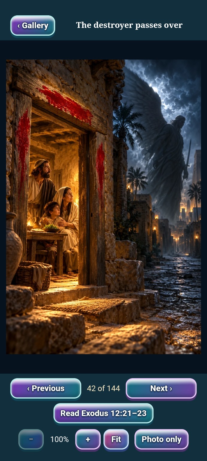 The destroyer passes over in Interactive Bible Journeys