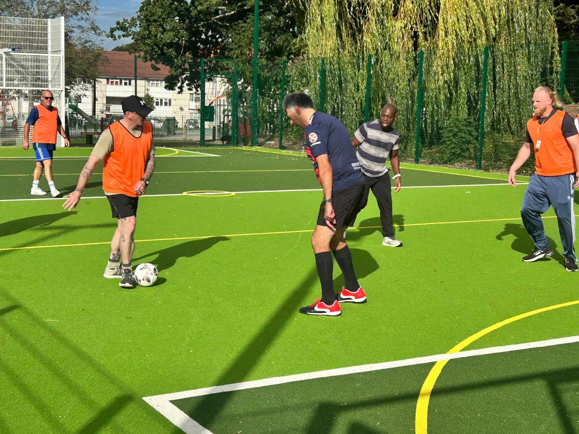 A walking football session with Roots of Resilience